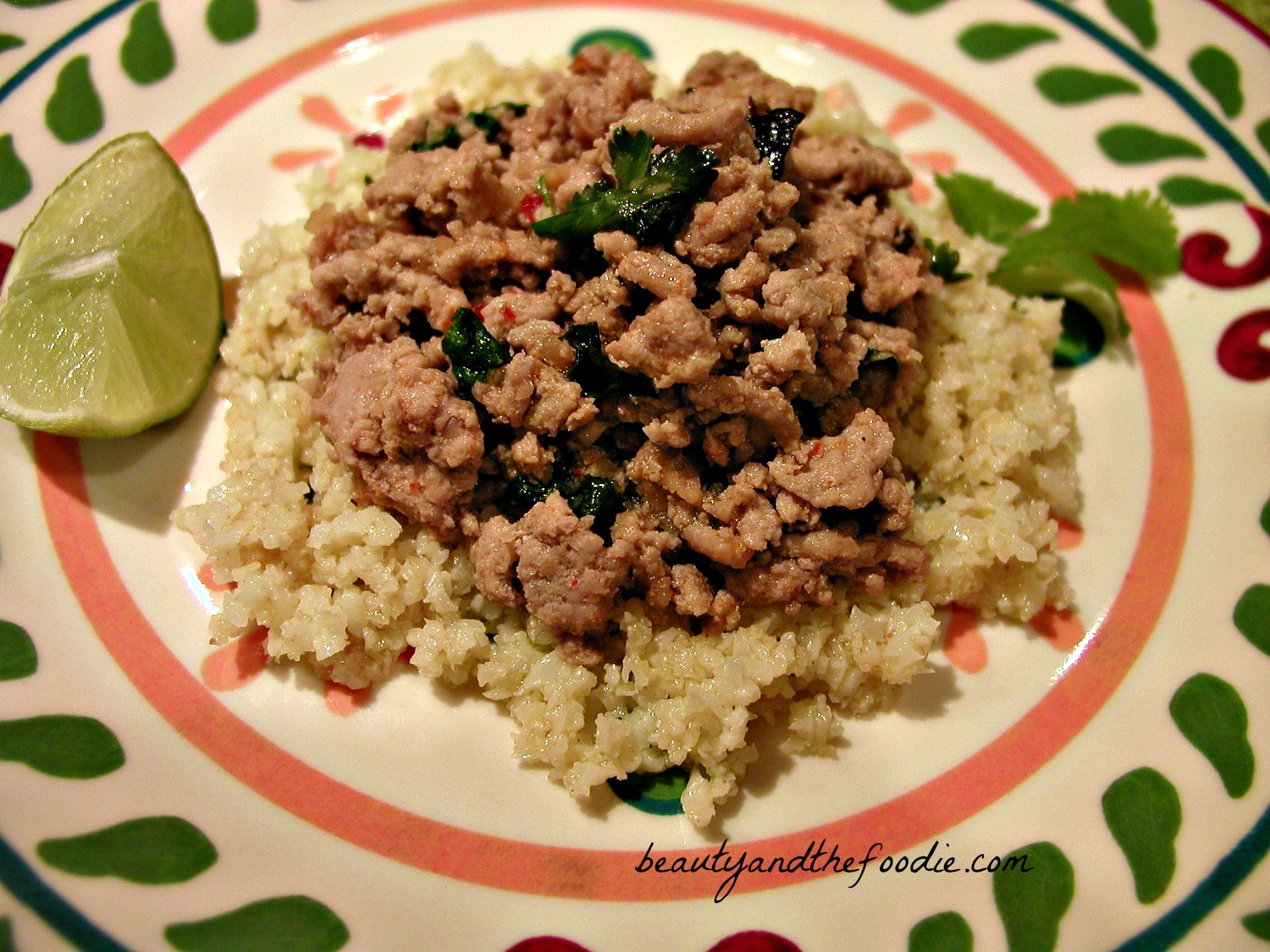 Thai Style Turkey with Cilantro Lime Rice / beautyandthefoodie.com