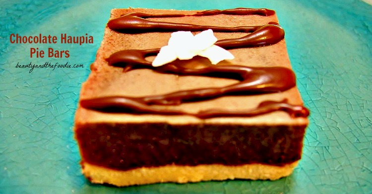 Chocolate Haupia Pie Bars / beautyandthefoodie.com