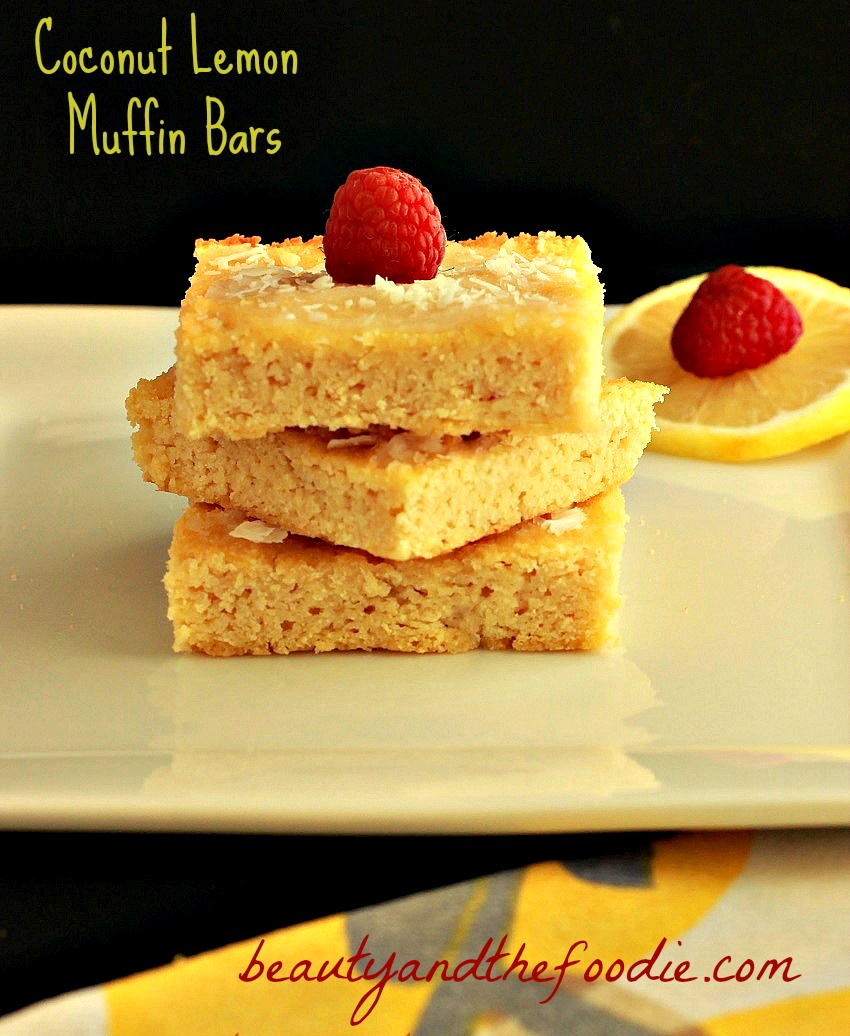 coconut lemon muffin bars paleo / beautyandthefoodie.com
