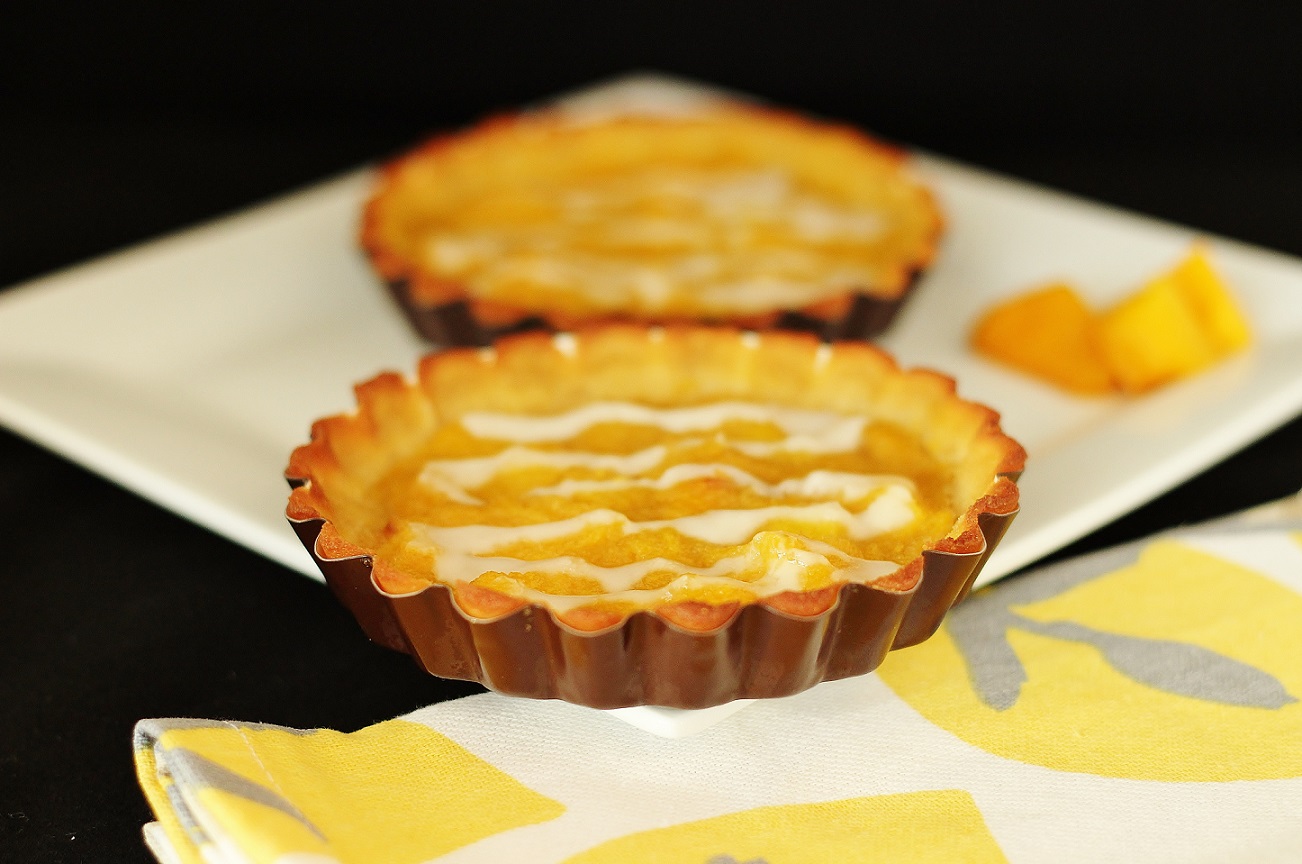 Paleo Mango Peach Tarts with Coconut Vanilla Sauce