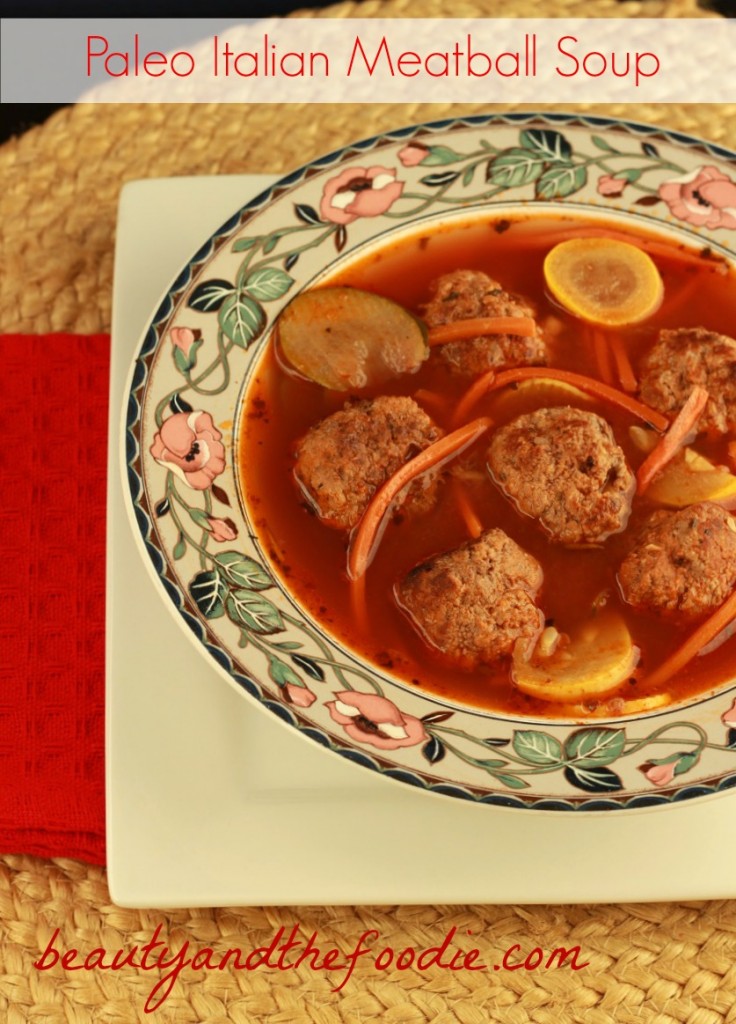 Italian Meatball Soup, paleo and low carb 