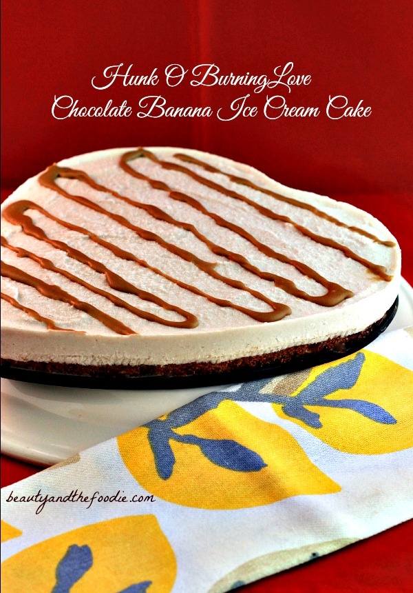 Hunk O Burning Love Chocolate Banana Ice Cream Cake, paleo / beautyandthefoodie.com